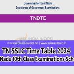 TNBSE 10th Class Time Table 2024 PDF Download