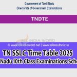 TNBSE 10th Class Time Table 2025 PDF Download